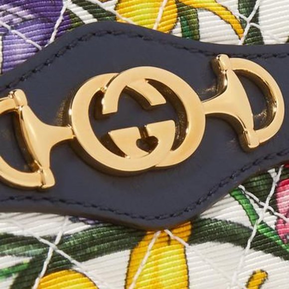 Gucci Trapuntata Floral-print Faille Cardholder new in box with dust bag - Picture 6 of 9